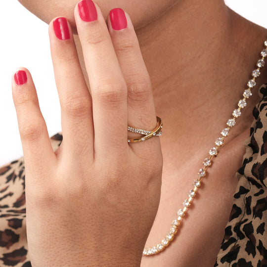 Leva CZ Ring (18K Gold Stainless Steel)