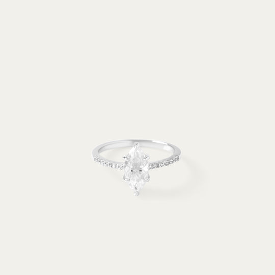 Marka 1.0ct Moissanite Ring (925 Sterling Silver, Size 8)
