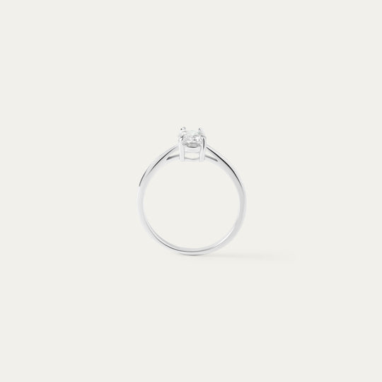 Livia 1.0ct Moissanite Ring (925 Sterling Silver, Size 4)