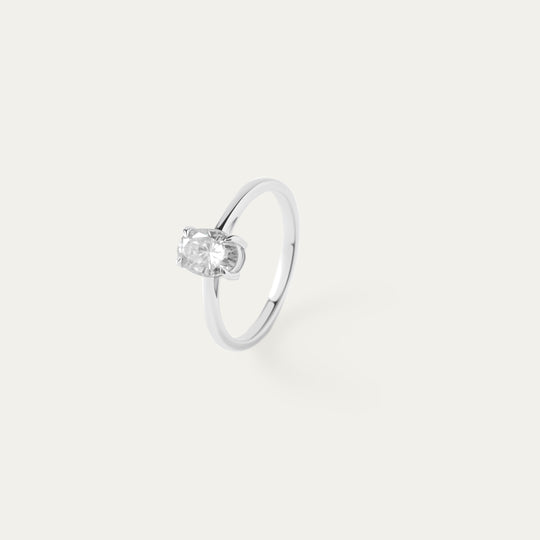 Livia 1.0ct Moissanite Ring (925 Sterling Silver, Size 6)