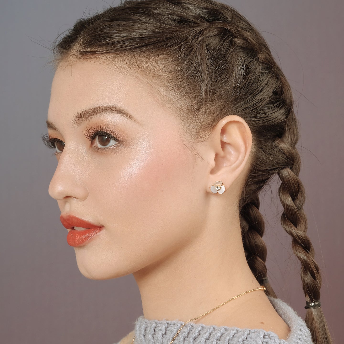 Mia Earrings - Princess K Jewelry -Ruby Red Huggie Earrings
