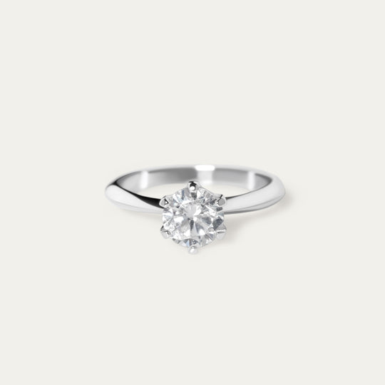 Neta 1.0ct Moissanite Ring (925 Sterling Silver, Size 10)