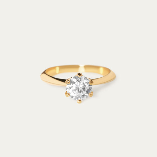 Neta 1.0ct Moissanite Ring (18K Gold Vermeil, Size 7)