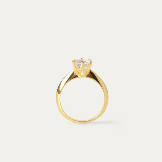 Neta 1.0ct Moissanite Ring (18K Gold Vermeil, Size 6)