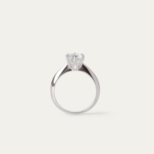 Neta 1.0ct Moissanite Ring (925 Sterling Silver, Size 7)