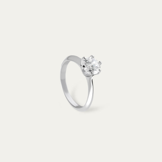 Neta 1.0ct Moissanite Ring (925 Sterling Silver, Size 6)