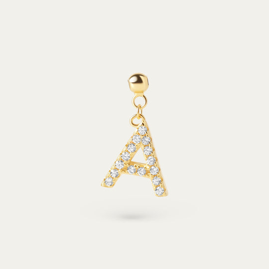 Onoma A CZ Charm (18K Gold Vermeil)
