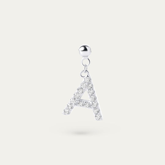 Onoma A CZ Charm (925 Sterling Silver)