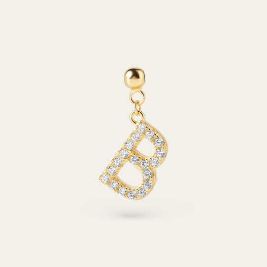 Onoma B CZ Charm (18K Gold Vermeil)