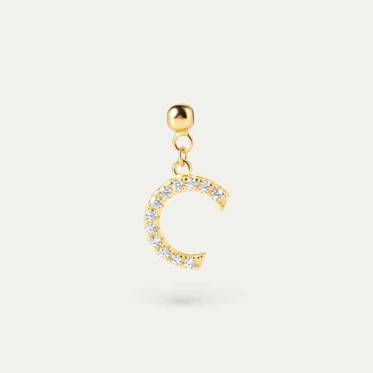Onoma C CZ Charm (18K Gold Vermeil)