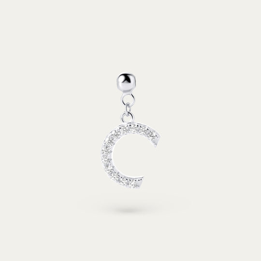 Onoma C CZ Charm (925 Sterling Silver)