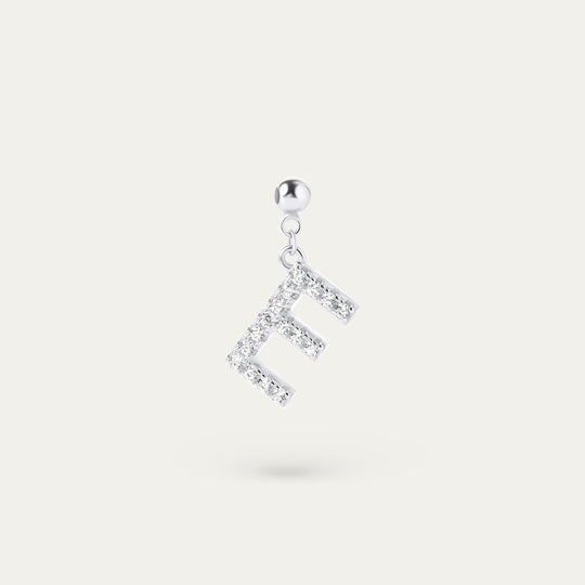 Onoma E CZ Charm (925 Sterling Silver)