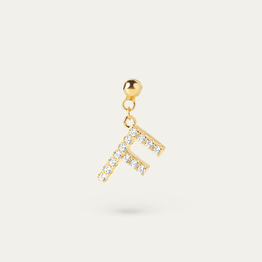 Onoma F CZ Charm (18K Gold Vermeil)