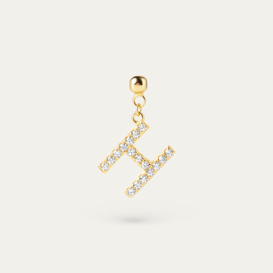 Onoma H CZ Charm (18K Gold Vermeil)