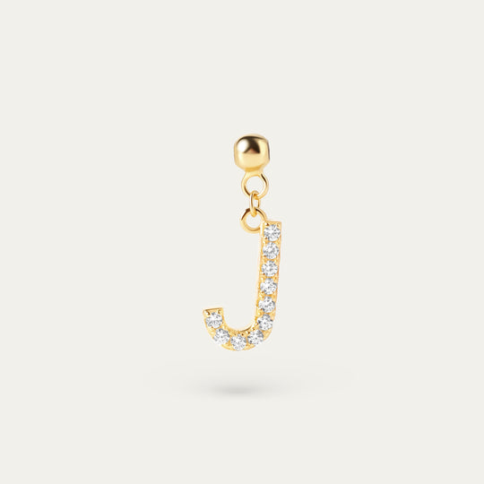 Onoma J CZ Charm (18K Gold Vermeil)
