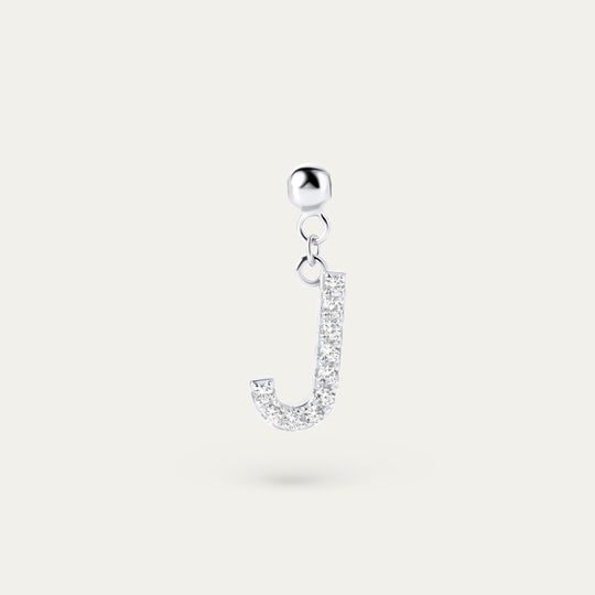 Onoma J CZ Charm (925 Sterling Silver)