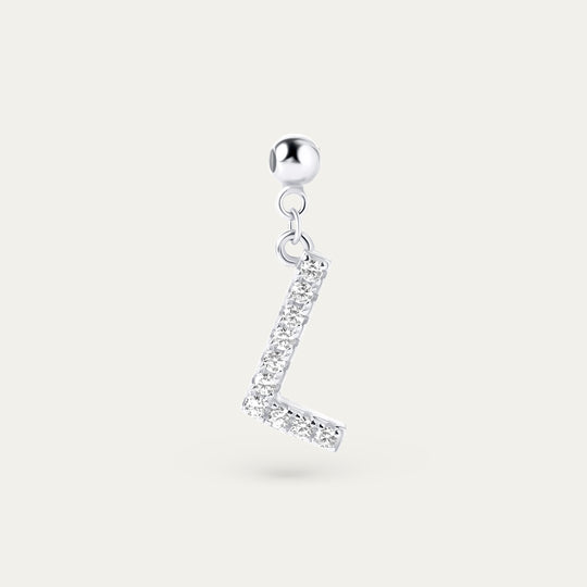 Onoma L CZ Charm (925 Sterling Silver)