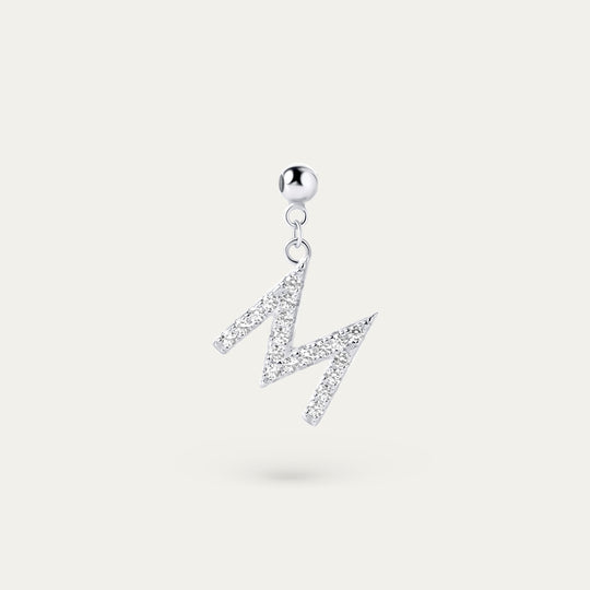 Onoma M CZ Charm (925 Sterling Silver)