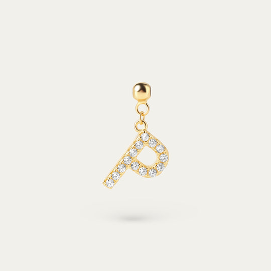 Onoma P CZ Charm (18K Gold Vermeil)
