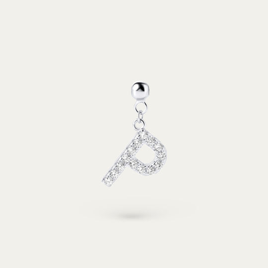 Onoma P CZ Charm (925 Sterling Silver)