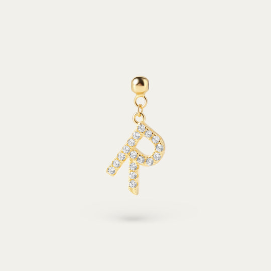 Onoma R CZ Charm (18K Gold Vermeil)