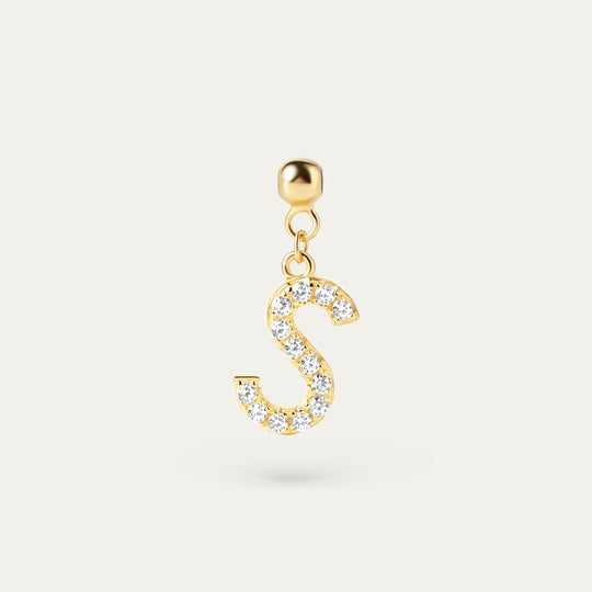 Onoma S CZ Charm (18K Gold Vermeil)