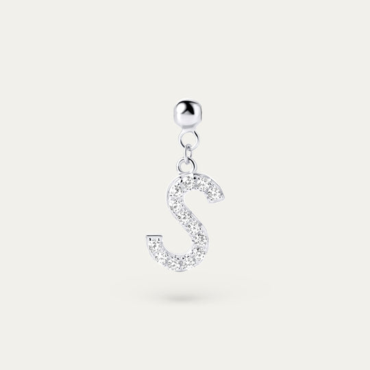 Onoma S CZ Charm (925 Sterling Silver)