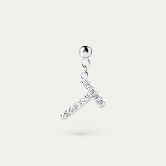 Onoma T CZ Charm (925 Sterling Silver)