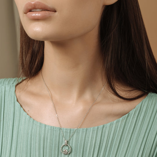 Pan 1.0ct Moissanite Necklace (925 Sterling Silver)
