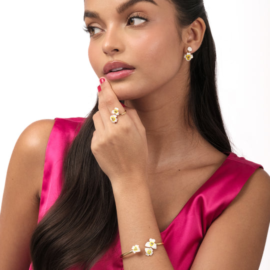 Pans Enamel Bangle (18K Gold Brass)