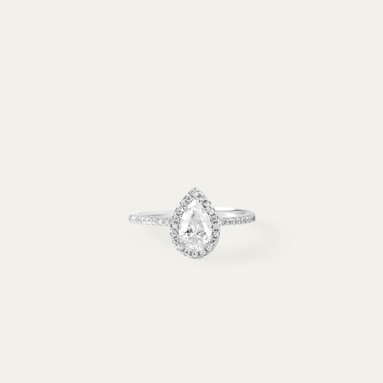 Remy With Halo 1.0ct Moissanite Ring (925 Sterling Silver, Size 4)