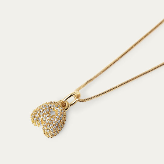 Plu CZ Charm (18K Gold Brass, A)