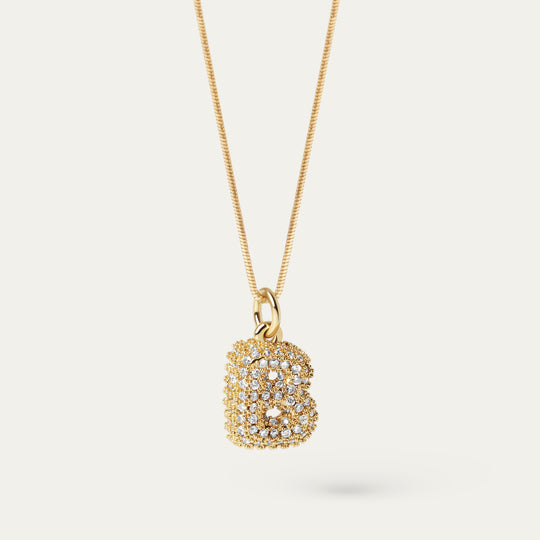 Plu CZ Charm (18K Gold Brass, B)