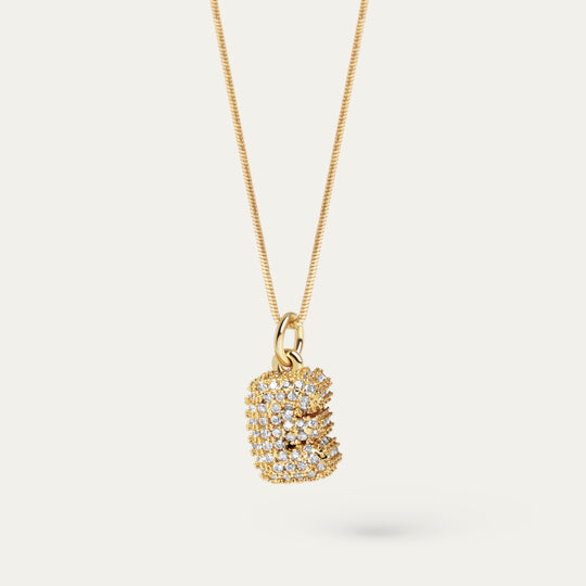 Plu CZ Charm (18K Gold Brass, E)