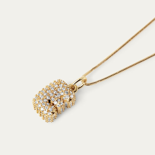 Plu CZ Charm (18K Gold Brass, E)