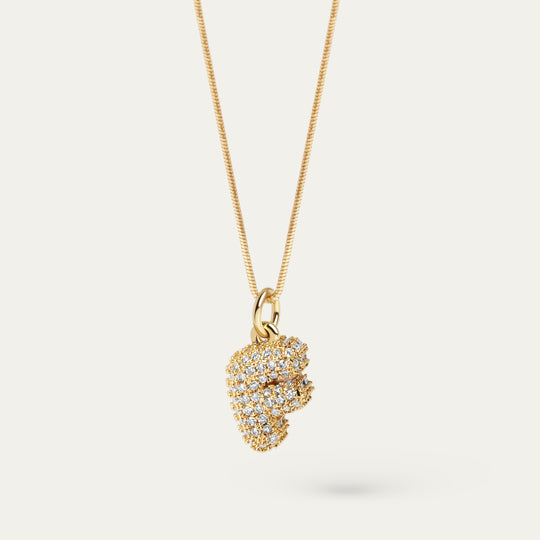 Plu CZ Charm (18K Gold Brass, F)