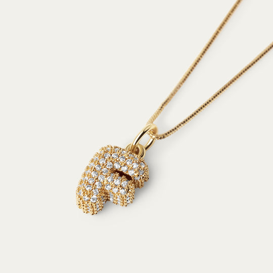 Plu CZ Charm (18K Gold Brass, F)