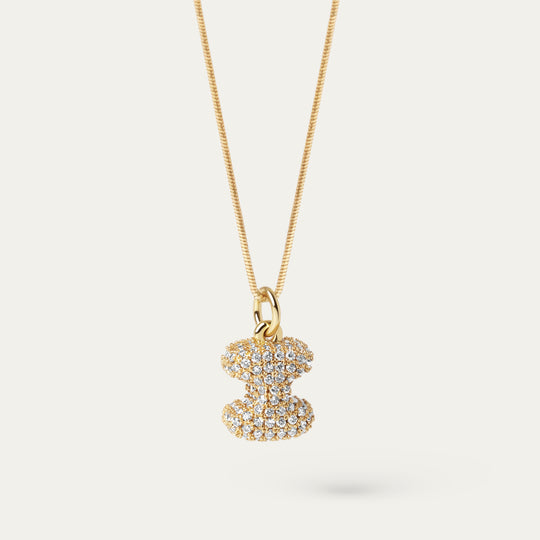 Plu CZ Charm (18K Gold Brass, I)