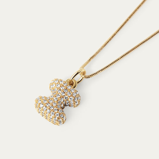 Plu CZ Charm (18K Gold Brass, I)