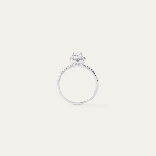 Remy With Halo 1.0ct Moissanite Ring (925 Sterling Silver, Size 9)