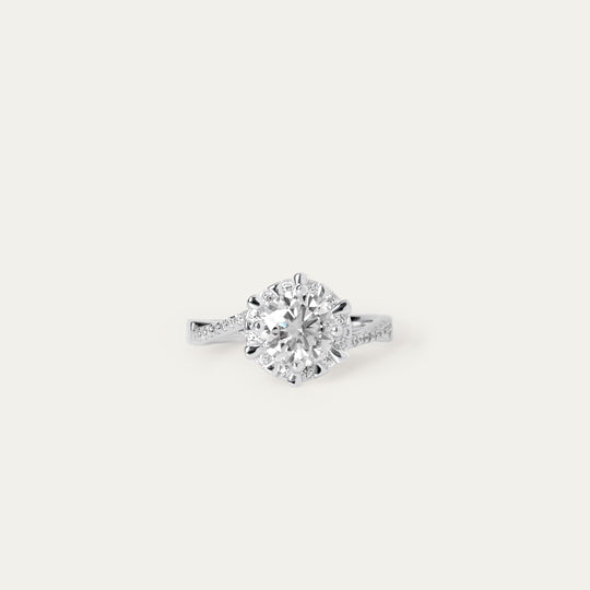 Rima 1.0ct Moissanite Ring (925 Sterling Silver, Size 11)