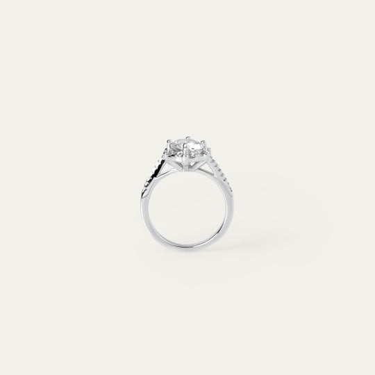Rima 1.0ct Moissanite Ring (925 Sterling Silver, Size 9)