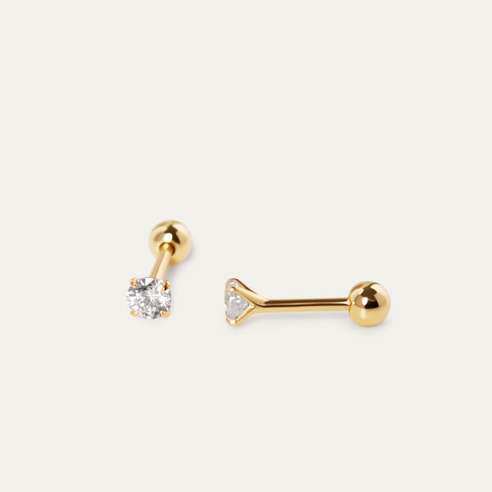 Sadi Teeny-Tiny CZ Studs (18K Gold Vermeil)