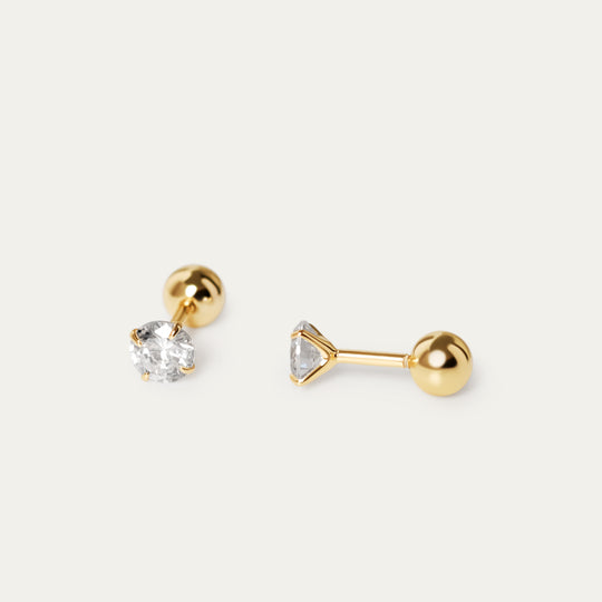 Sadi Tiny CZ Studs (18K Gold Vermeil)