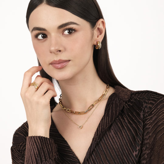Seena CZ Necklace (18K Gold Brass)