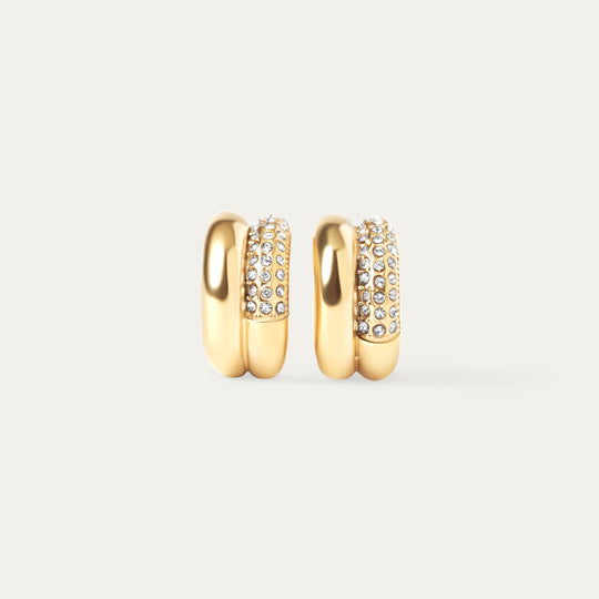 Sera CZ Hoops (18K Gold Stainless Steel)