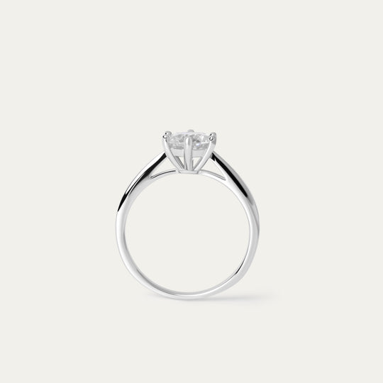 Shar 1.0ct Moissanite Ring (925 Sterling Silver, Size 10)