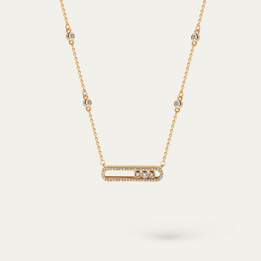 Shika Necklace (18K Gold Brass Charm, 18K Gold Stainless Steel Chain)