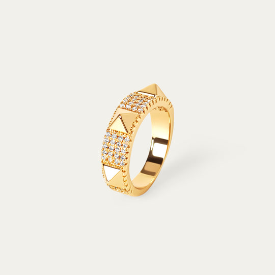 Stada CZ Ring (18K Gold Brass, Size 7)