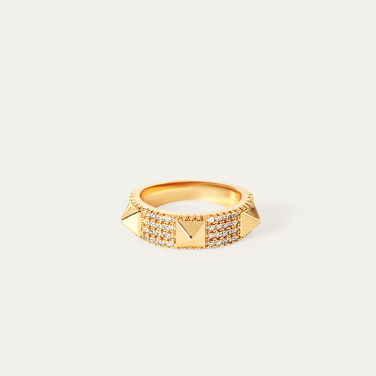 Stada CZ Ring (18K Gold Brass, Size 4)